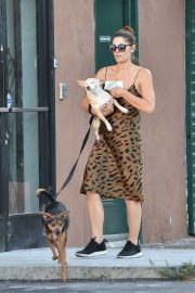 Ashley Greene with her dogs out in Studio City
