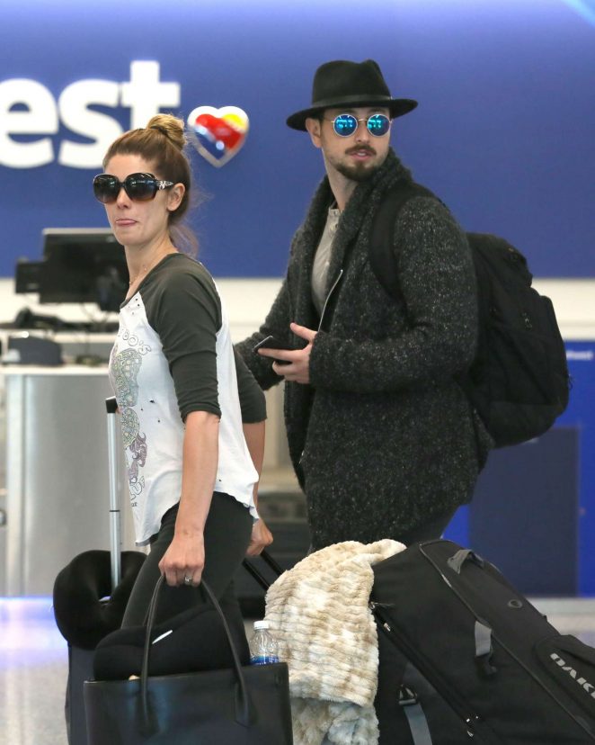 Ashley Greene with her fiancee Paul Khoury at LAX Airport in LA