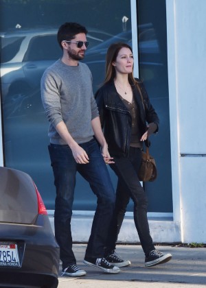 Ashley Hinshaw with her boyfriend out in West Hollywood