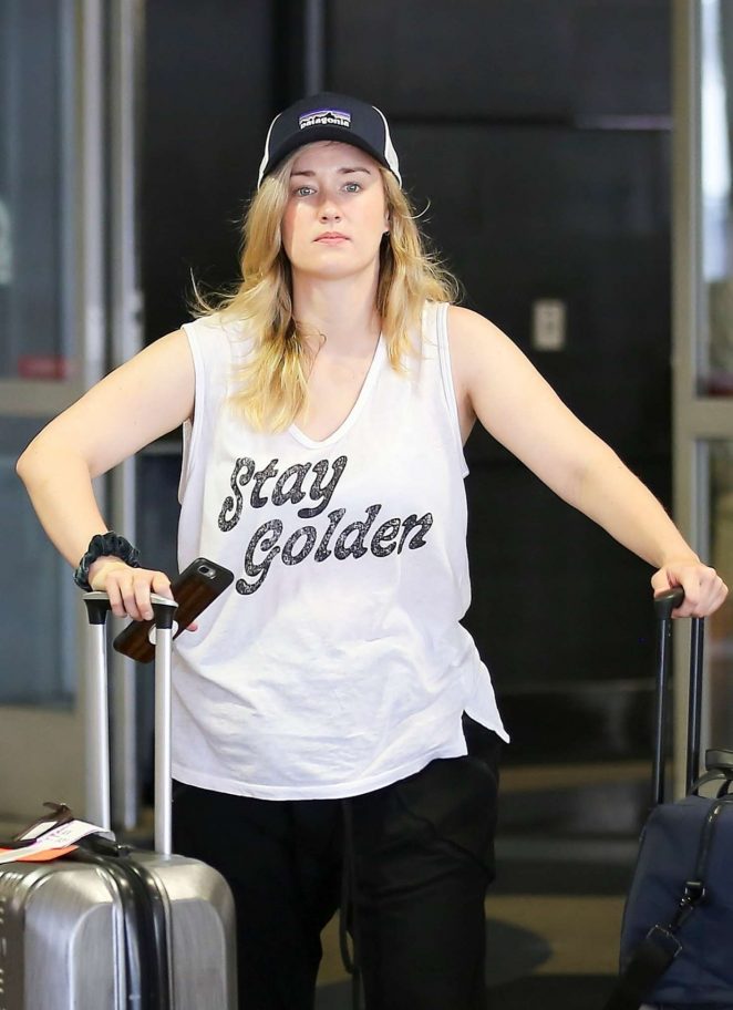 Ashley Johnson at LAX airport in Los Angeles