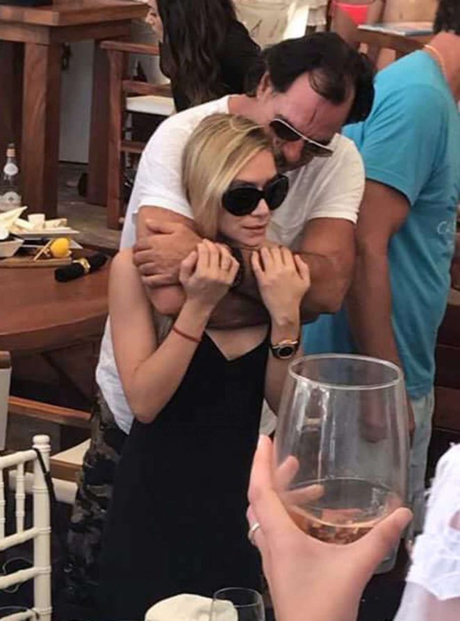 Ashley Olsen at a Party in With Richard Sachs in St. Barts