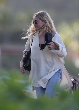 Ashley Olsen in Jeans on vacation in St Barth