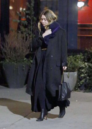 Ashley Olsen in Long Coat - Out in NYC