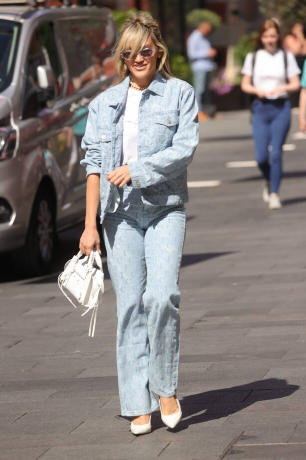 Ashley Roberts - In a double denim at Heart radio in London