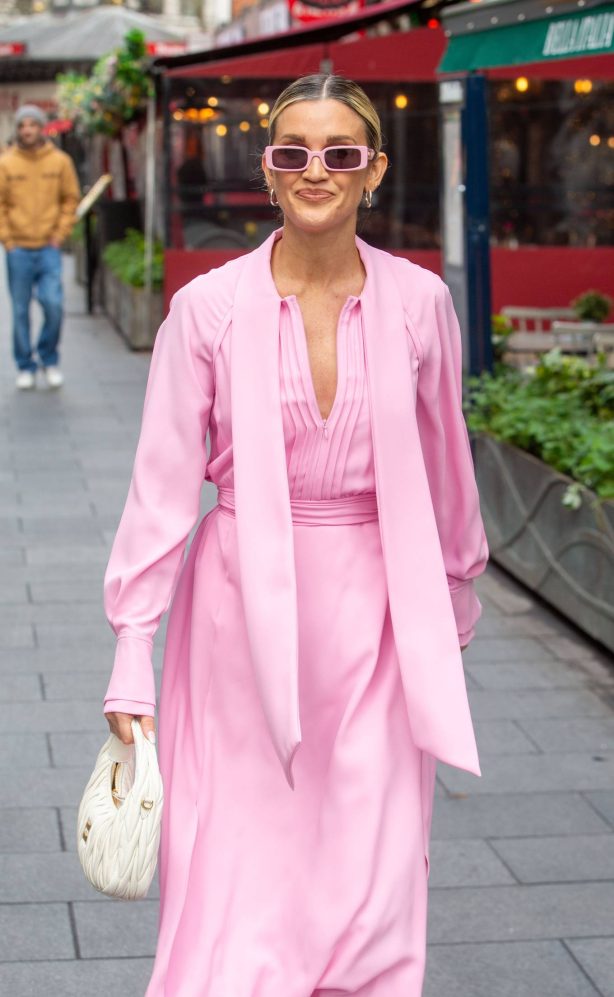 Ashley Roberts - In a pink outside the Global Radio Studios in London