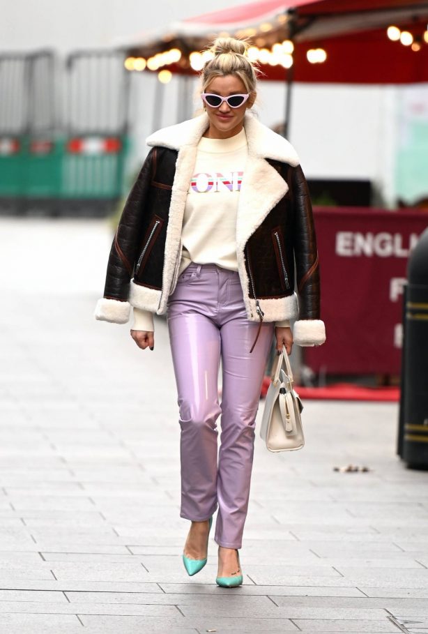 Ashley Roberts - In PVC trousers at the Heart Radio Studios in London