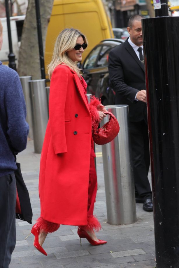 Ashley Roberts - In red at Heart radio in London