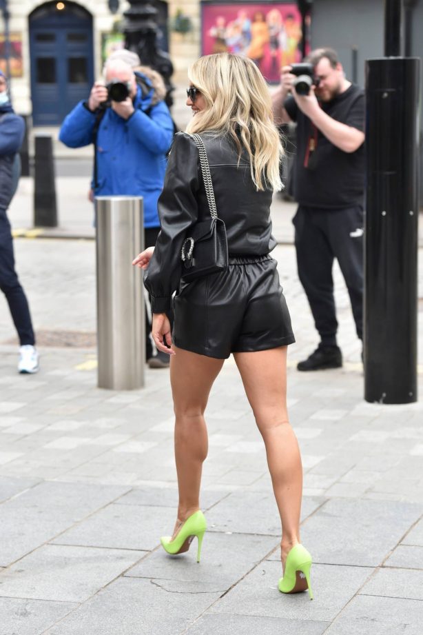 Ashley Roberts - wearing River Island outfit and ASOS heels in London