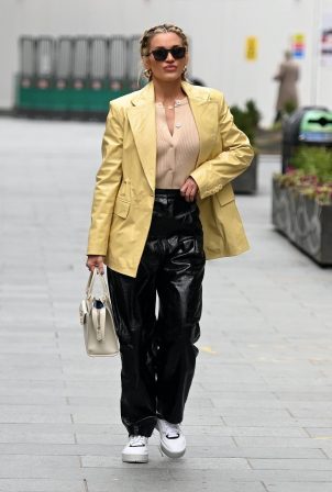 Ashley Roberts - Wearing ROTATE Birger Christensen jacket and trousers in London