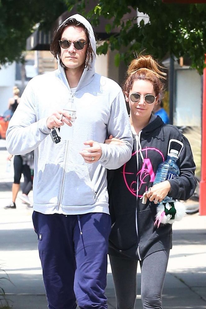Ashley Tisdale and Christopher French Leaving the gym in Studio City