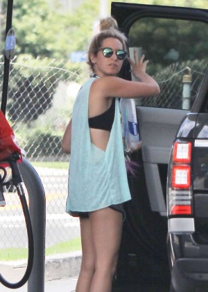 Ashley Tisdale at a gas station in LA