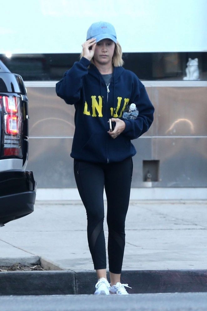 Ashley Tisdale in Black Leggings - Out in Hollywood