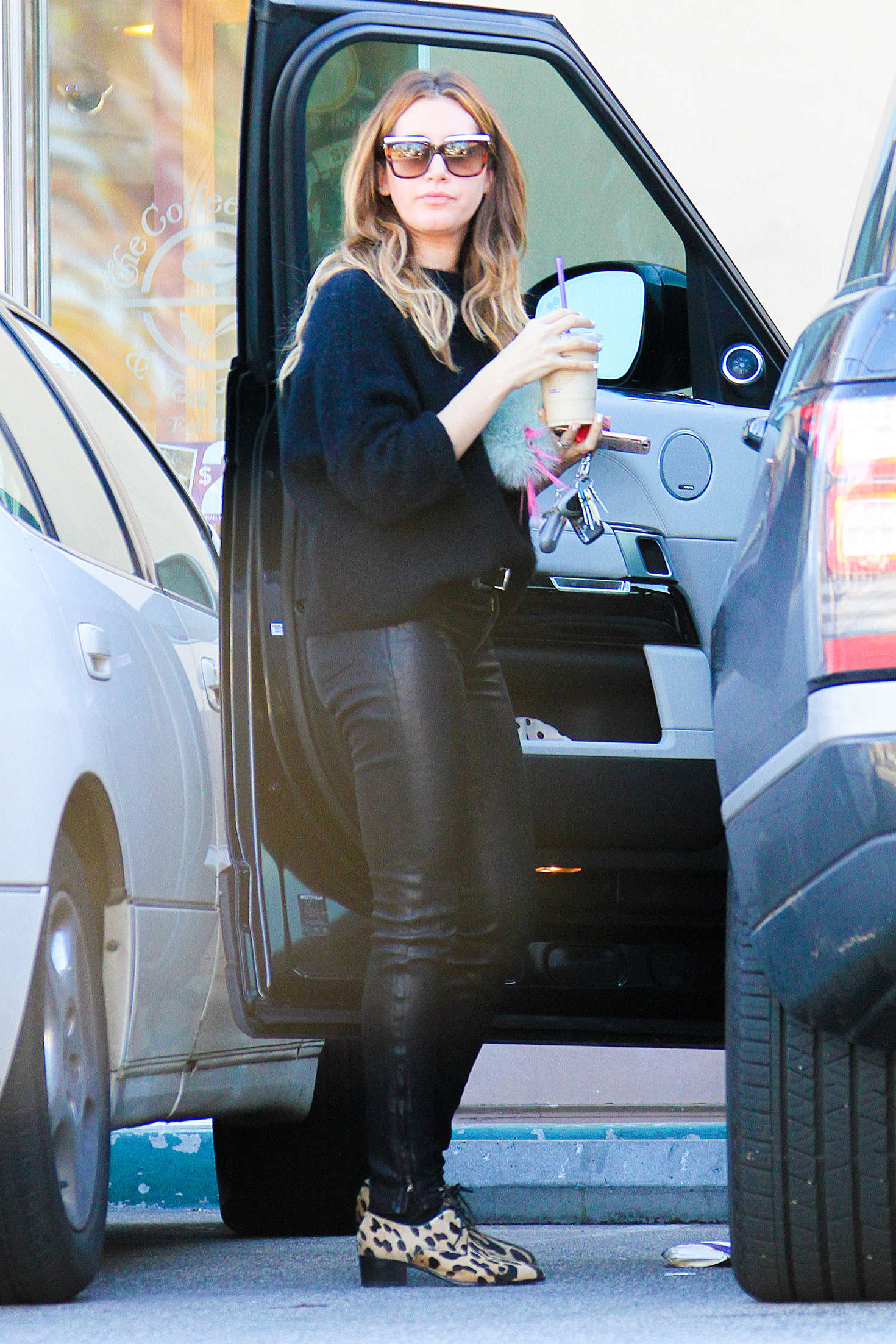 Ashley Tisdale in Leather Pants -03 – GotCeleb