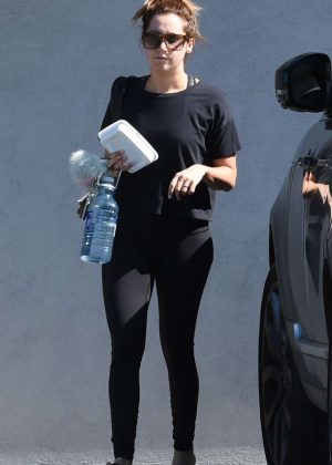 Ashley Tisdale in Leggings Out and about in LA