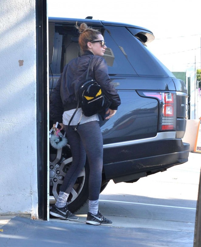 Ashley Tisdale in Leggings Out in Los Angeles