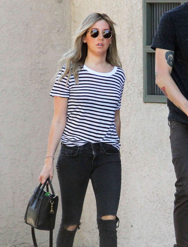 Ashley Tisdale in Ripped Jeans out in LA