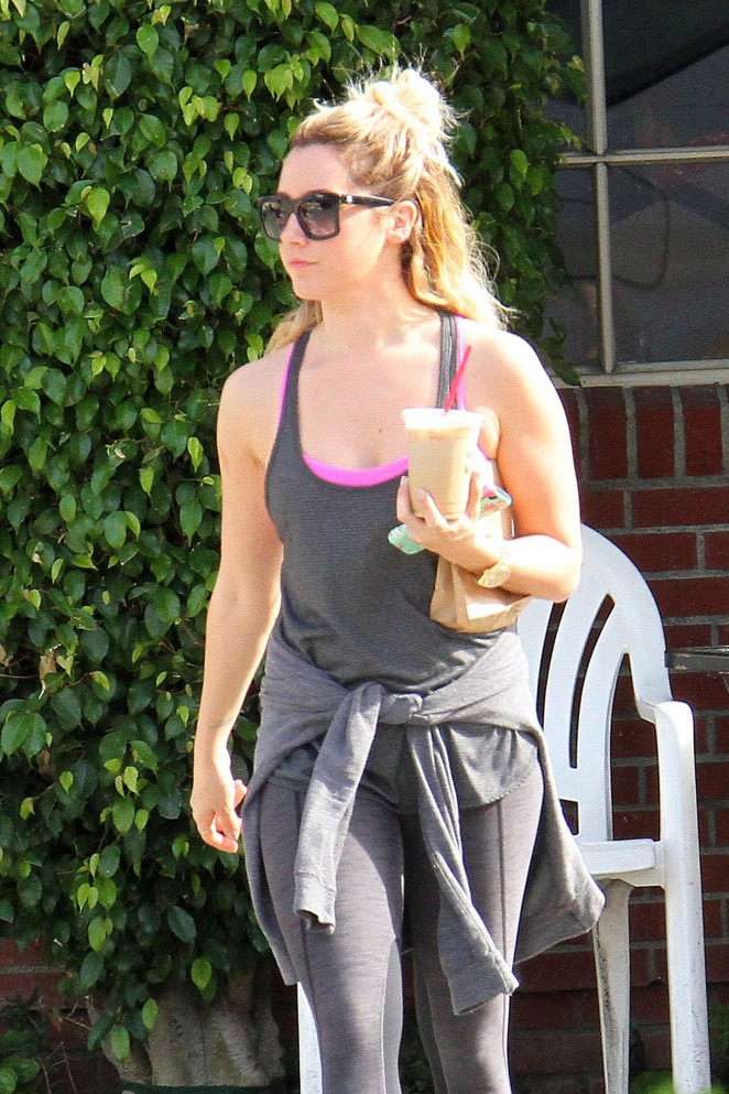 Ashley Tisdale in Tight Leaggings Out in LA
