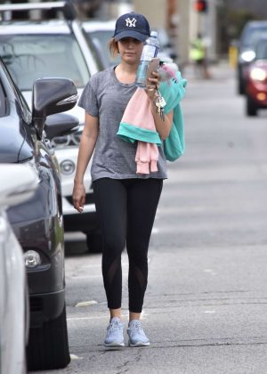 Ashley Tisdale in Tights Leaves the gym in Studio City