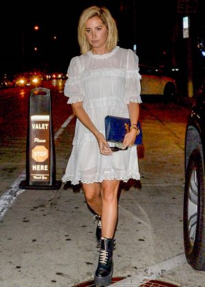 Ashley Tisdale in White Dress - Out in Los Angeles