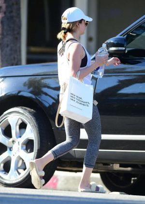 Ashley Tisdale - Leaves Yoga Studio in Studio City