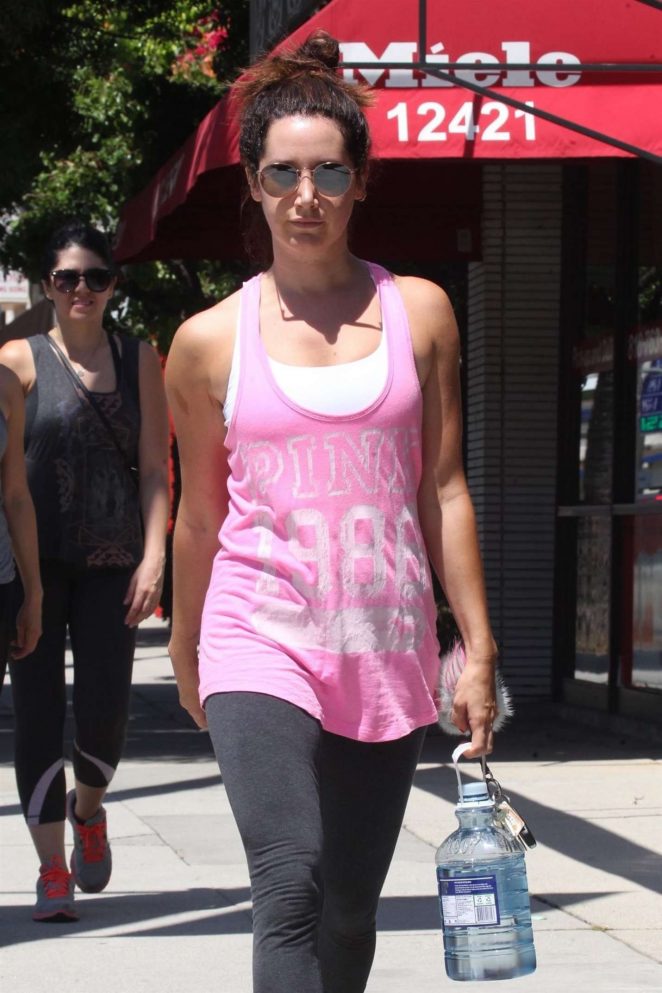 Ashley Tisdale leaving a gym in LA
