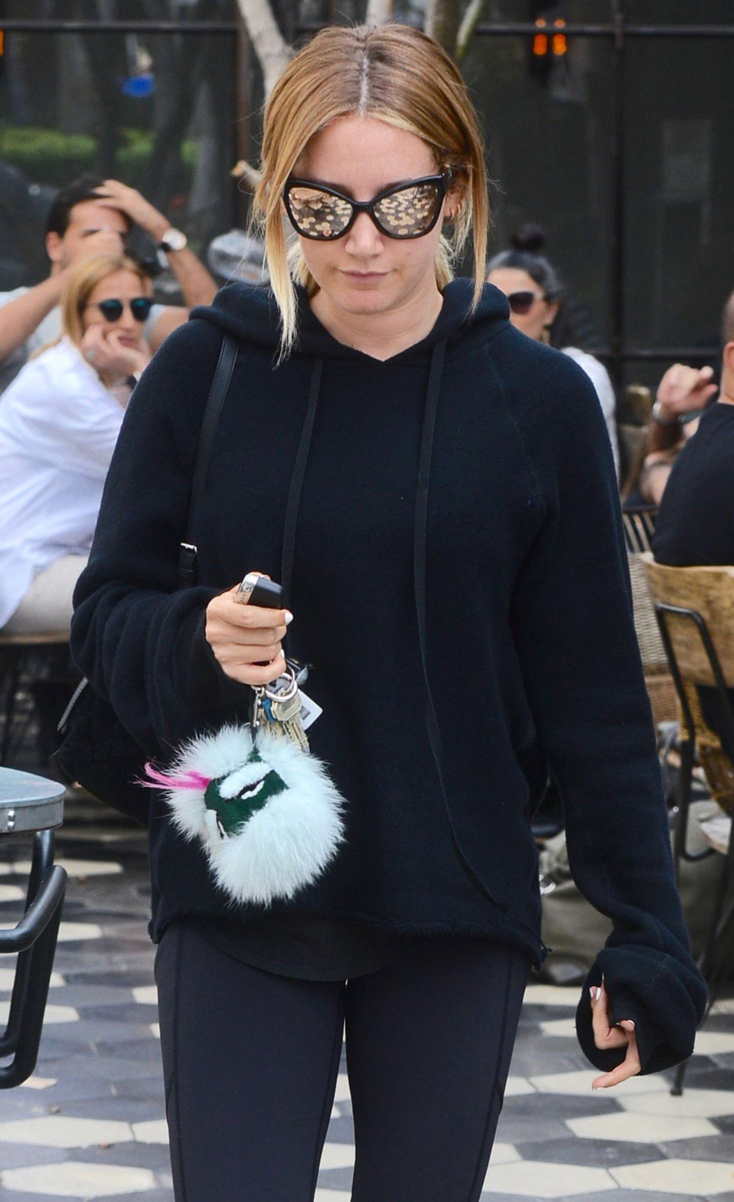 Ashley Tisdale in Spandex Leaving Lunch With Her Trainer in LA