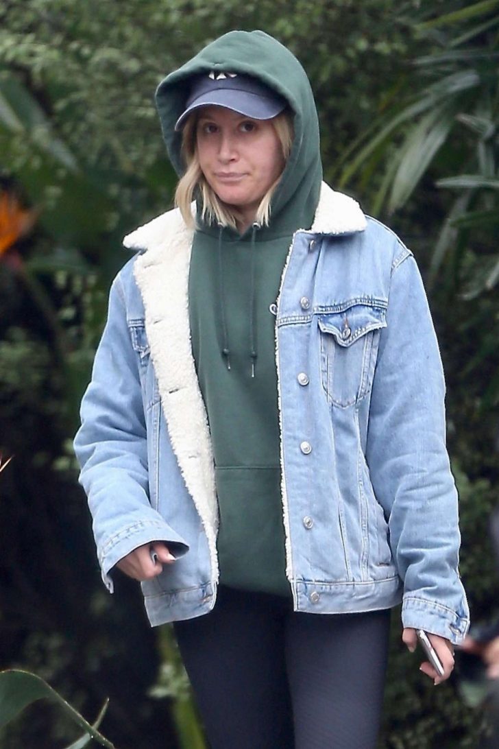 Ashley Tisdale - Out on a rainy day in West Hollywood