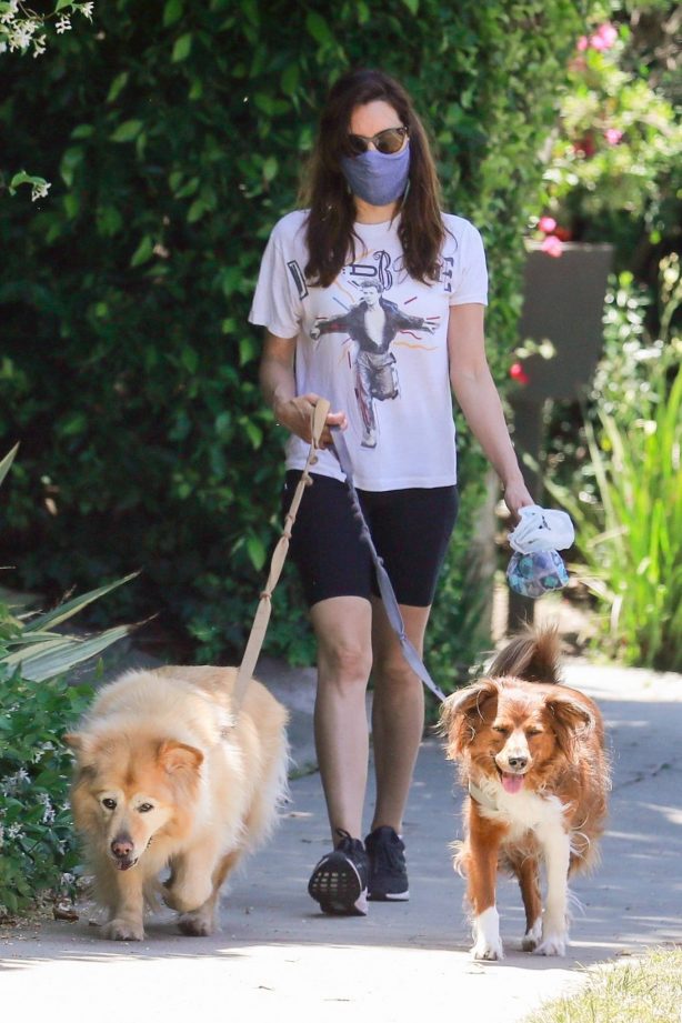 Aubrey Plaza - Enjoys a walk with her dogs in Los Feliz