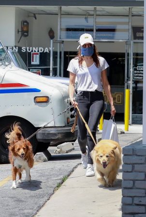 Aubrey Plaza - Out with her dogs