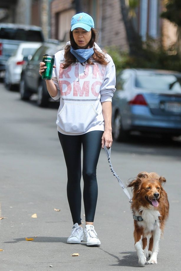 Aubrey Plaza - Seen as she walking her dogs