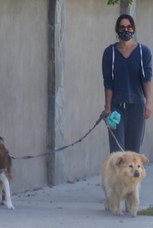 Aubrey Plaza - Walking her dogs in Los Feliz