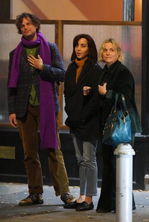 Aubrey Plaza - With husband Jeff Baena and Michael Imperioli and Amy Pohler in New York City