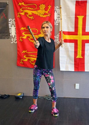 Audrina Patridge in Leggings - Filming NBC's "1st Look" at the Hollywood Fight Club