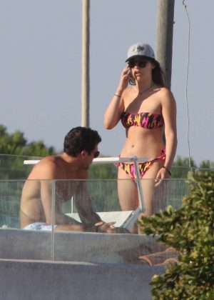 Aurora Ramazzotti in Bikini with boyfriend Goffredo Cerza at a pool in Fregene