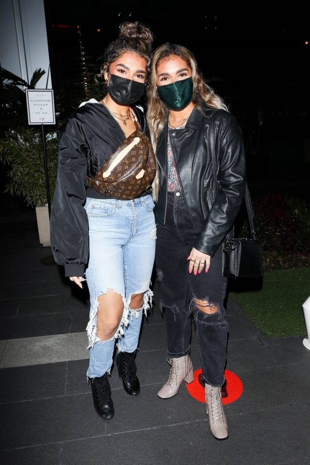 Azra and Aisha Mian - Leaving dinner at BOA Steakhouse in West Hollywood