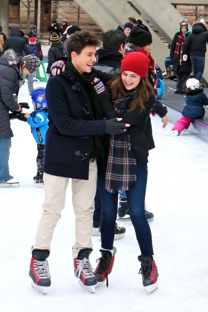 Bailee Madison - Ice skating at Nathan Phillips Square in Toronto