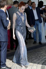 Barbara Meier - Leaving hotel Martinez in Cannes