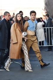 Barbara Palvin and Dylan Sprouse - Arrives at the Prada Fashion Show in Milan