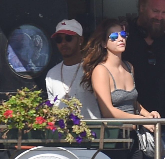 Barbara Palvin and Lewis Hamilton out in Venice