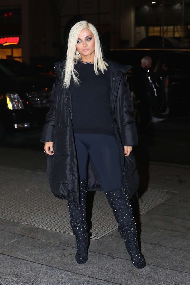 Bebe Rexha in Black - Arriving to Nobu for dinner in NYC