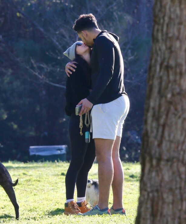 Becca Kufrin - With Thomas Jacobs seen at a dog park in Los Angeles