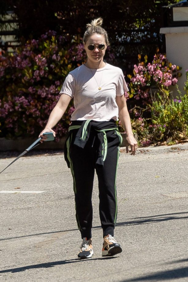 Becca Tobin - Walking her dog in Los Angeles