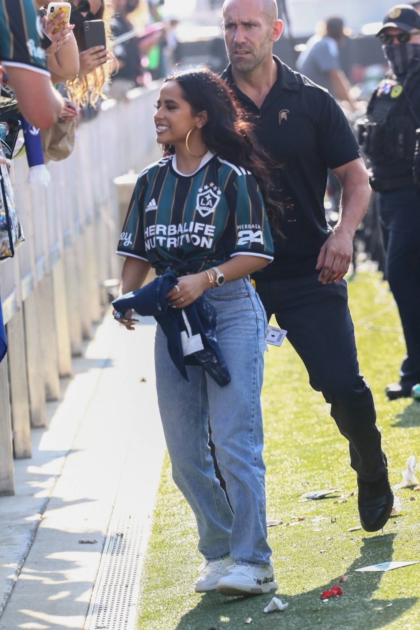 Becky G 2021 : Becky G – Arrives at boyfriend Sebastian Lletget of the LA Galaxys game in Miami-02