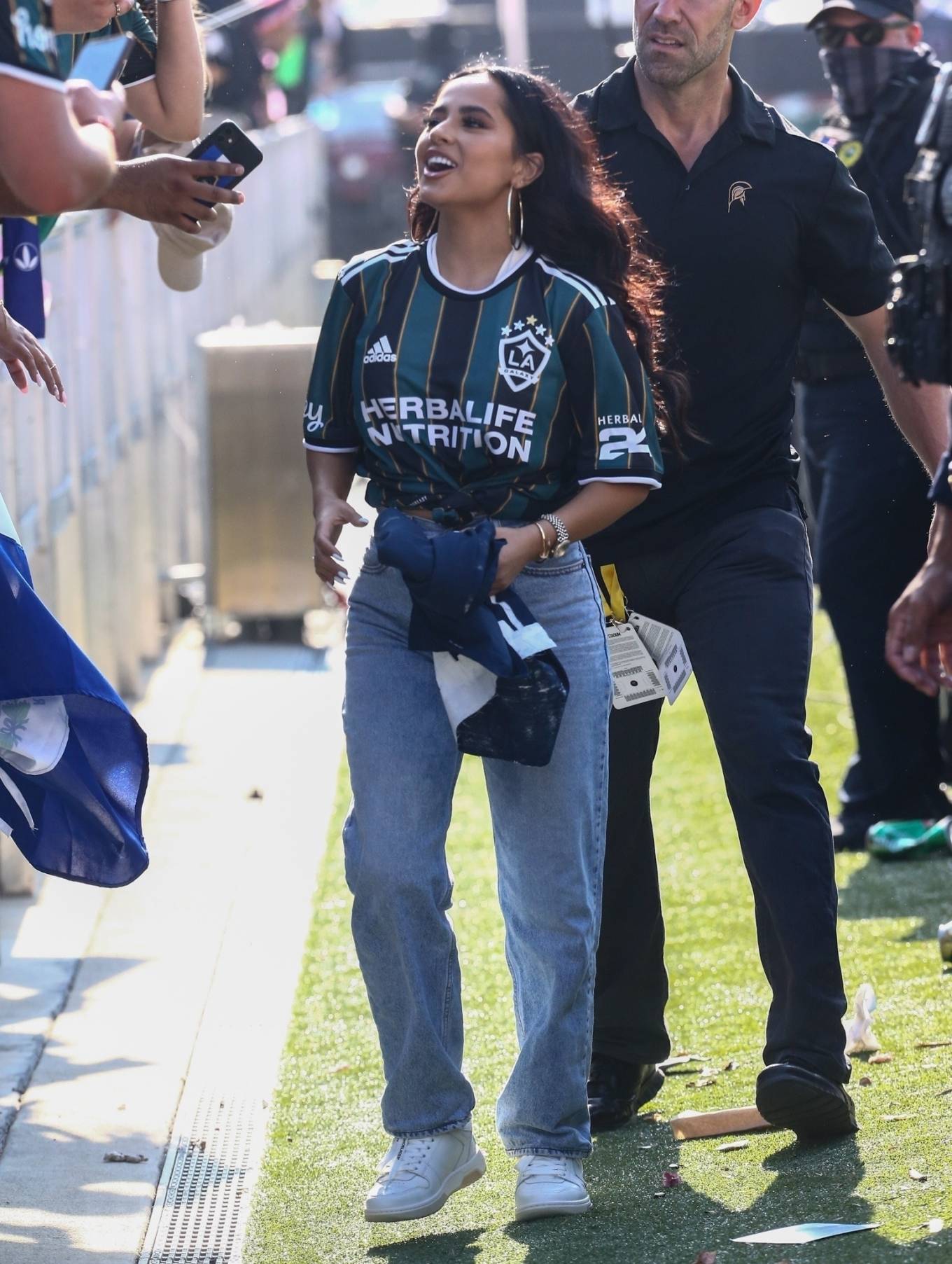 Becky G 2021 : Becky G – Arrives at boyfriend Sebastian Lletget of the LA Galaxys game in Miami-11