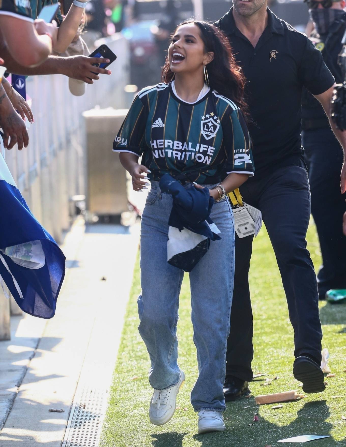 Becky G 2021 : Becky G – Arrives at boyfriend Sebastian Lletget of the LA Galaxys game in Miami-13