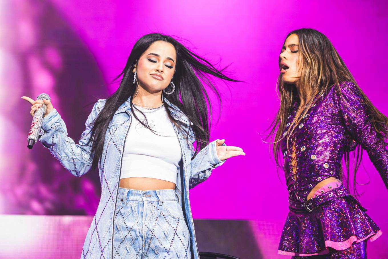 Becky G - With Tini Stoessel perform on stage at Wizink Center in Madrid