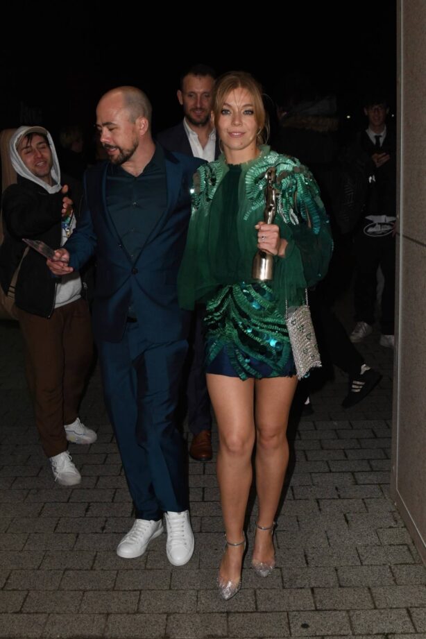 Becky Hill - Departs the Brits afterparty with her award in London