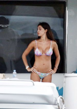 Belen Rodriguez in Bikini on Vacation in Ibiza