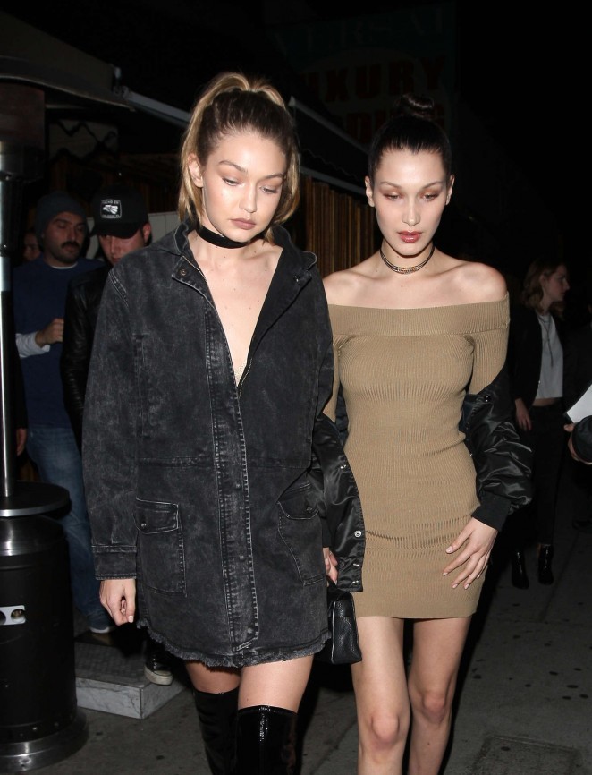 Bella and Gigi Hadid - Leaving the Nice Guy in West Hollywood