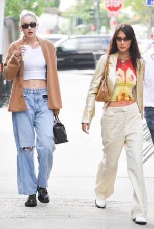 Bella Hadid - and Gigi arriving at a Vogue event during NYFW